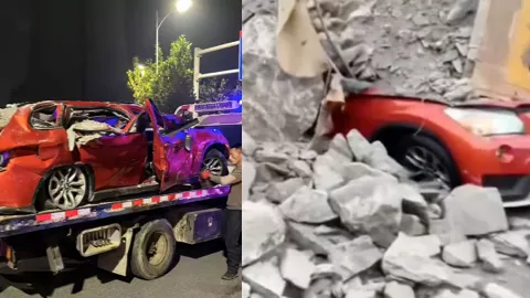 烟台渣土车侧翻